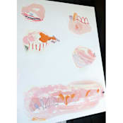 "be quiet enough" - Original Painting in pink by tina johnson