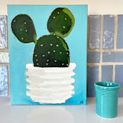 "She's Kinda Prickly" - Original Painting in multicolor by Nicole Simms