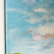 "Reflecting by the Marsh" - Original Painting in blue by Johanne Dziemian