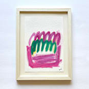 "Sugarplum" - Original Painting in pink by bari wieselman schulman
