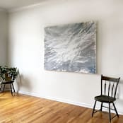 "Letting Go" - Original Painting in blue by Teodora Guererra