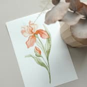 "Orange orchid" - Original Painting in orange by Angele Kamp