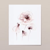"Oriental Poppies watercolor painting 01" - Original Painting in purple by Angele Kamp