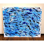 "Against The Current 1" - Original Painting in blue by Carrie Cantwell