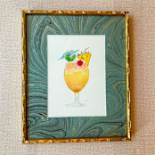 "13 x 16 Watercolor Mai Tai" - Original Painting in multicolorassorted-colors by Alli Stark