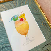 "13 x 16 Watercolor Mai Tai" - Original Painting in multicolorassorted-colors by Alli Stark