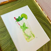 "13 x 16 Watercolor Mojito" - Original Painting in multicolorassorted-colors by Alli Stark