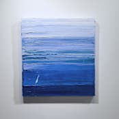 "Blue Mojito" - Original Painting in blue by Teodora Guererra