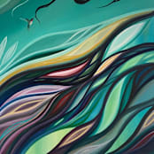 "Evolve" - Original Painting in green by Laura Blue Palmer