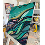 "Evolve" - Original Painting in green by Laura Blue Palmer