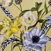 "Floral Mini 79" - Original Painting in yellow by Neena Buxani