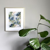 "Meadow Blooms framed original painting" - Original Painting in multicolor by Holly Whitcomb
