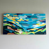 "Fluid Horizons" - Original Painting in blue by Summer Tali Hilty