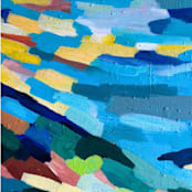 "Fluid Horizons" - Original Painting in blue by Summer Tali Hilty