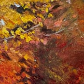 "Autumn Fire" - Original Painting in red by Kat Roberts