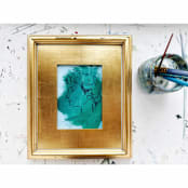 "Lyda, Profile in Green" - Original Painting in green by Green Barn Studio