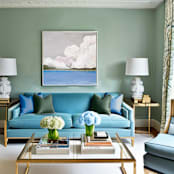 "Billowing Clouds" - Original Painting in blue by Hallie Fischer