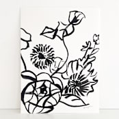 "Sumi Fleurs" - Original Painting in black by Mary Gaspar