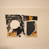 "Stalemate" - Original Mixed Media in black by Bethania Lima