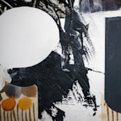"Stalemate" - Original Mixed Media in black by Bethania Lima