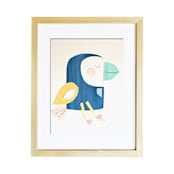 "Blue Parrot" - Original Mixed Media in blue by AlisonJerry