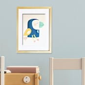 "Blue Parrot" - Original Mixed Media in blue by AlisonJerry