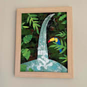 "Enchanted Cascade" - Original Mixed Media in blue by Summer Tali Hilty