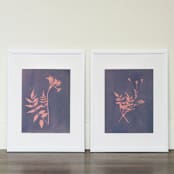 "Foraged V Original" - Original Mixed Media in blue by Kamala Nahas