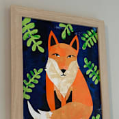 "Whimsical Fox Tails" - Original Mixed Media in orange by Summer Tali Hilty
