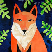 "Whimsical Fox Tails" - Original Mixed Media in orange by Summer Tali Hilty