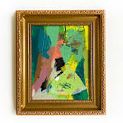"Colorful Green" - Original Mixed Media in green by Jessalin Beutler