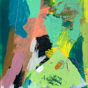 "Colorful Green" - Original Mixed Media in green by Jessalin Beutler