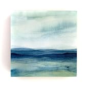 "WinterFlow" - Original Mixed Media in blue by Roberta Hoiness Art