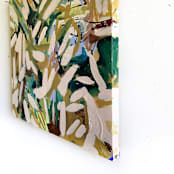 "Jungle Out There" - Original Mixed Media in beige by Jessalin Beutler