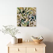 "Jungle Out There" - Original Mixed Media in beige by Jessalin Beutler