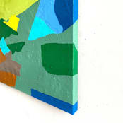 "Shape Toss" - Original Mixed Media in green by Jessalin Beutler