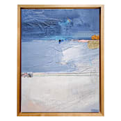 "Balance Becomes Peace" - Original Mixed Media in blue by AlisonJerry