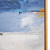 "Balance Becomes Peace" - Original Mixed Media in blue by AlisonJerry
