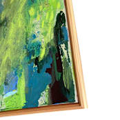"Fire Grasses" - Original Mixed Media in green by Jessalin Beutler