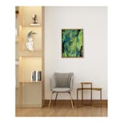 "Fire Grasses" - Original Mixed Media in green by Jessalin Beutler