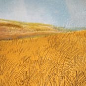 "Konza Prairie" - Original Mixed Media in gold by Janie Allen
