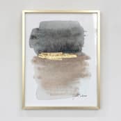 "Traces of Light No. 2 - Embellished Print" - Original Mixed Media in beige by Julia Contacessi