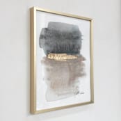 "Traces of Light No. 2 - Embellished Print" - Original Mixed Media in beige by Julia Contacessi