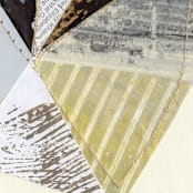 "Stitched Geode 5" - Original Mixed Media in black by christy dehoog johnson