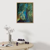 "Seaweed Dream" - Original Mixed Media in green by Jessalin Beutler