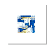 "Gold Foil Abstract Coastal Blue - Marine Abstract I" - Original Mixed Media in blue by Johanne Dziemian