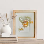 "Synesthetic Body #17" - Original Mixed Media in green by Christine Olmstead