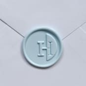 "Customizable Color "H" Monogrammed Self-adhesive Wax Seals, Set of 5" - Sealing Wax in multicolorassorted-colors by MC silverlinings