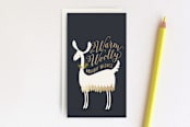 "Warm & Woolly Llama" - Stationery in Midnight Blue by Stacey Hill - Front