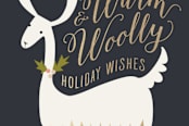 "Warm & Woolly Llama" - Stationery in Midnight Blue by Stacey Hill - Close-Up